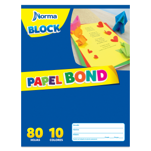 Block papel bond  Norma, varios colores
