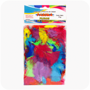 Bolsa de plumas para manualidades multicolor