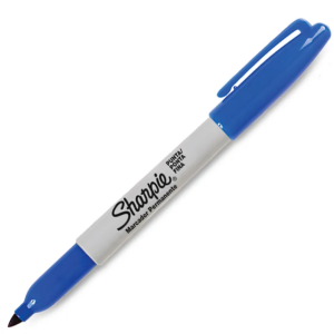 Marcador permanente sharpie color azul delgado