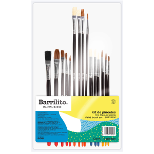 Kit de Pinceles Barrilito Manualidades 15 Piezas